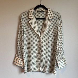 Zara Silk Long Sleeve Top